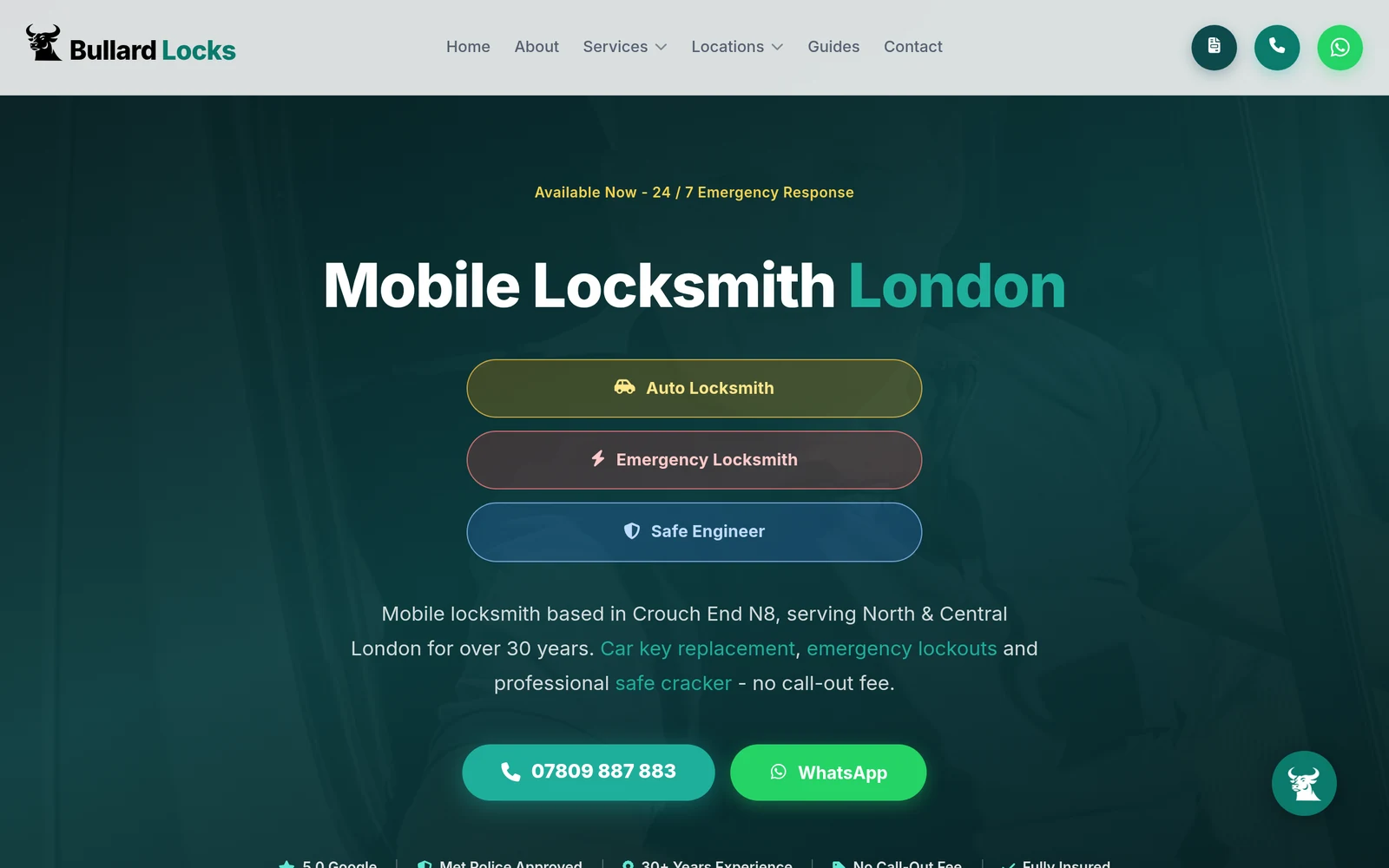 Bullard Locks website screenshot