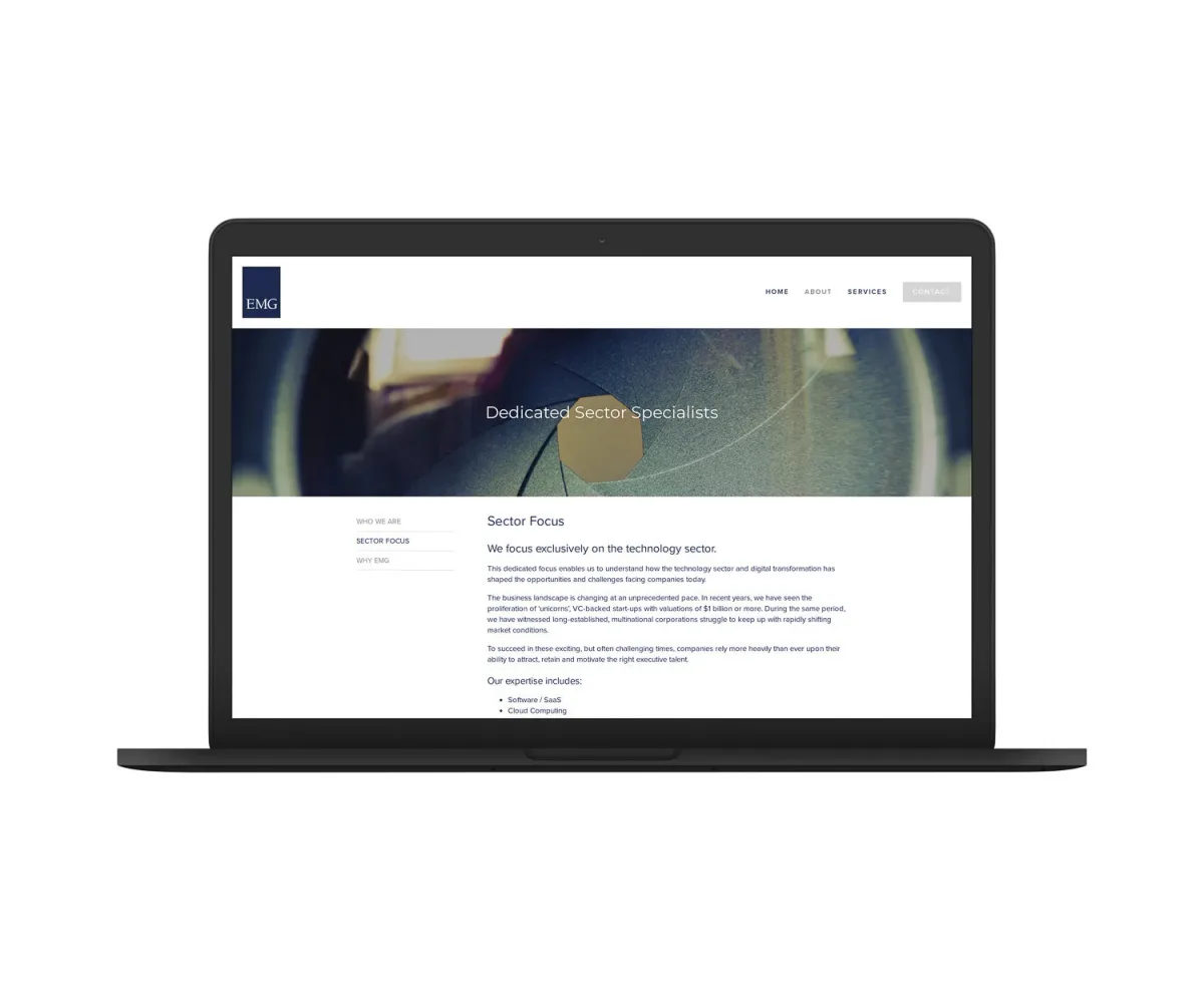Squarespace website design example