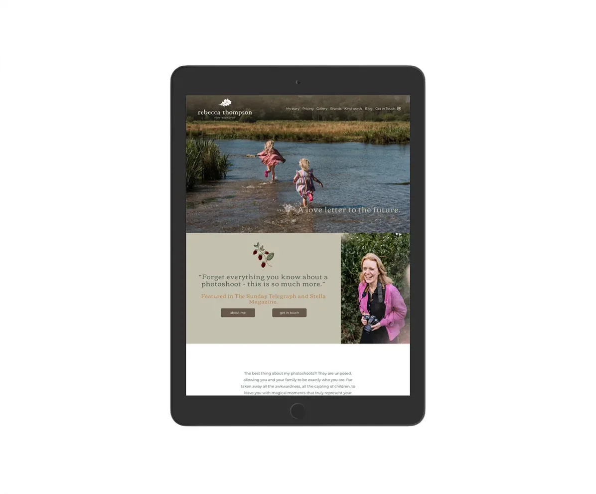 Squarespace website design example
